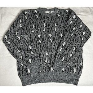 Vintage 1990s Michael Gerald Sweatshirt Grandpacore Geometric Pattern XL